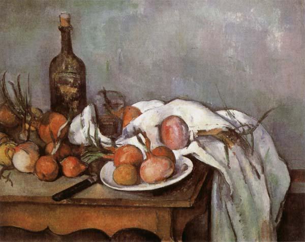 Paul Cezanne Onions and Bottle